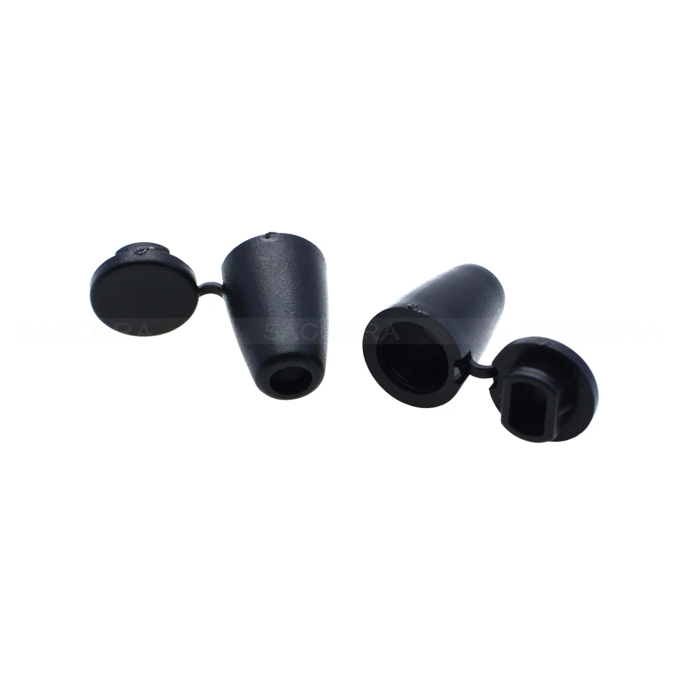 10pcs Bell Stopper With Lid Cord Ends Lock Stopper Plastic  Cord Buckle Black Toggle Clip for Paracord Clothes Accessories