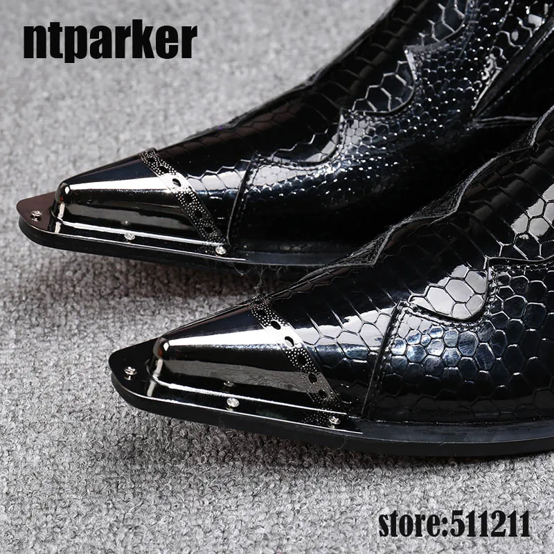 ntparker British Style mens shoes high Increased italian dress shoes patent genuine leather wedding dance shoes for men, EU38-46