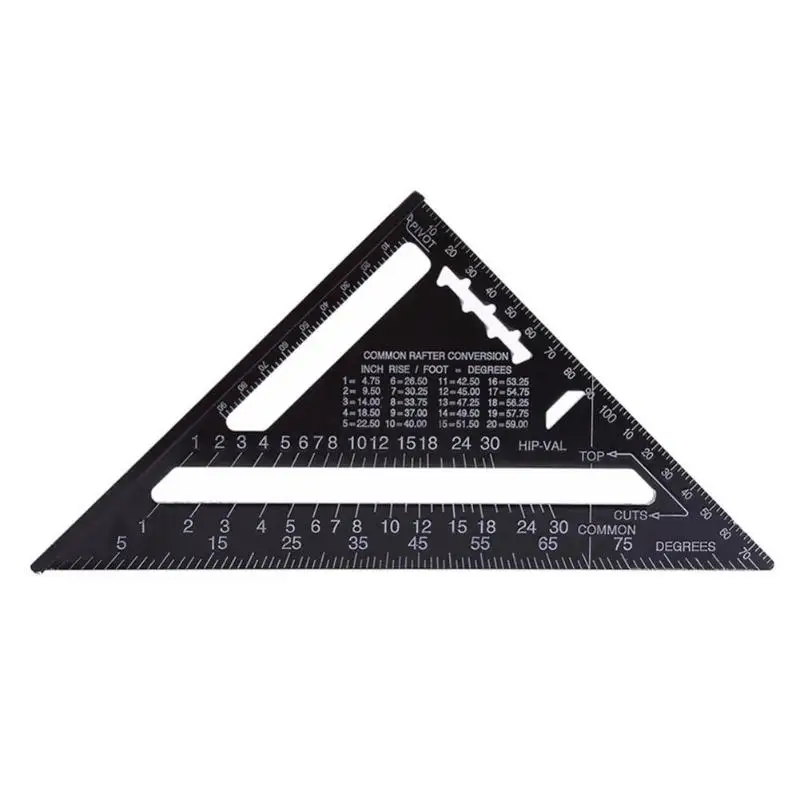 MIRUI 7/12 inch Triangle Angle Ruler Protractor Woodworking Measurement Tool Quick Read Square Layout Gauge Measuring Tool