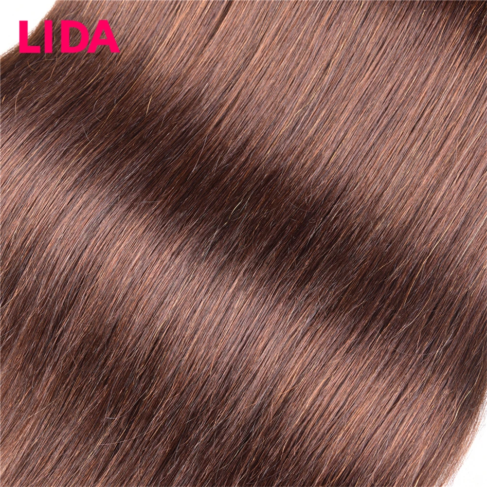 LIDA Human Hair Bundles Double Weft Chinese Hair Weave Bundles 8-26 inch Non-Remy Straight Hair Pieces 3 Bundles Deal