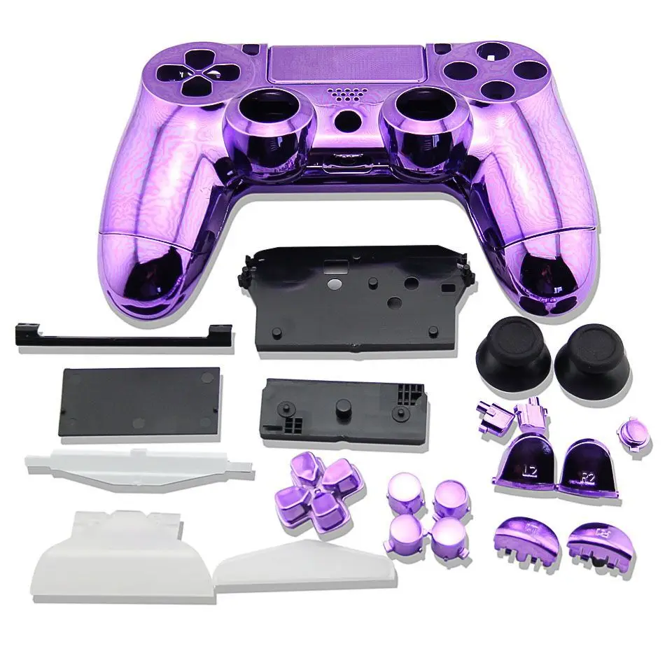PS4 Full Set Housing Shell buttons For PS4 V1 Controller Case Cover PlayStation 4 DualShock 4 Wireless Gamepad Plating Chrome