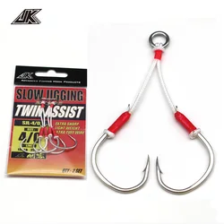 5PACK Slow Jig Hook Assist Carbon Hooks light Jigging 3/0~6/0 Size Metal Jig PE line Fishing Accessories Saltwater Fishing Hooks