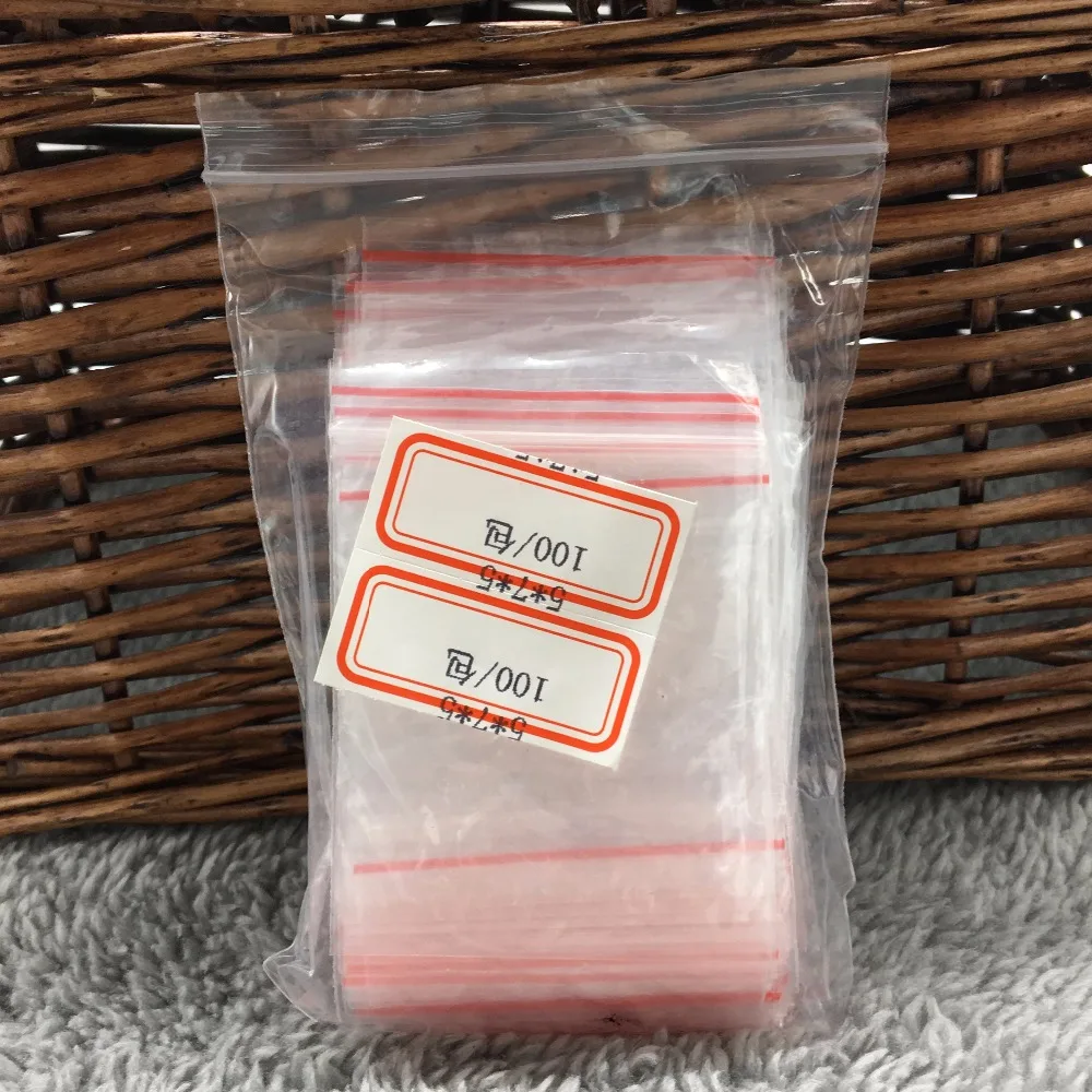 5*7cm 100Pcs Transparent Food Phone Card Valve Hermetic Bag Zip Lock Plastic Gift Packaging Bags For Necklace