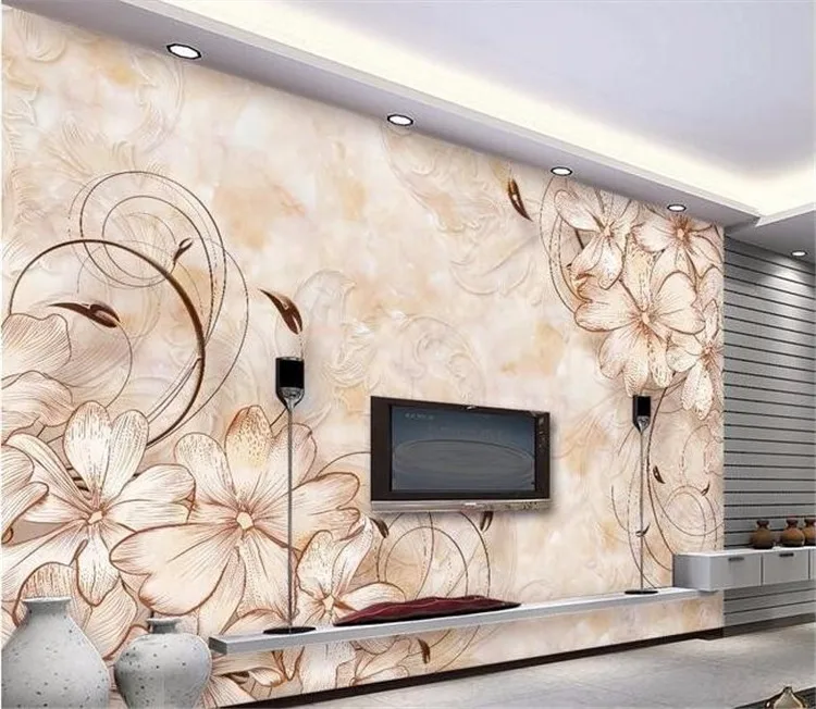 

3D wall papers home decor Photo background art Beach photography Flower Marble bathroom Living large wall covering murals-3d