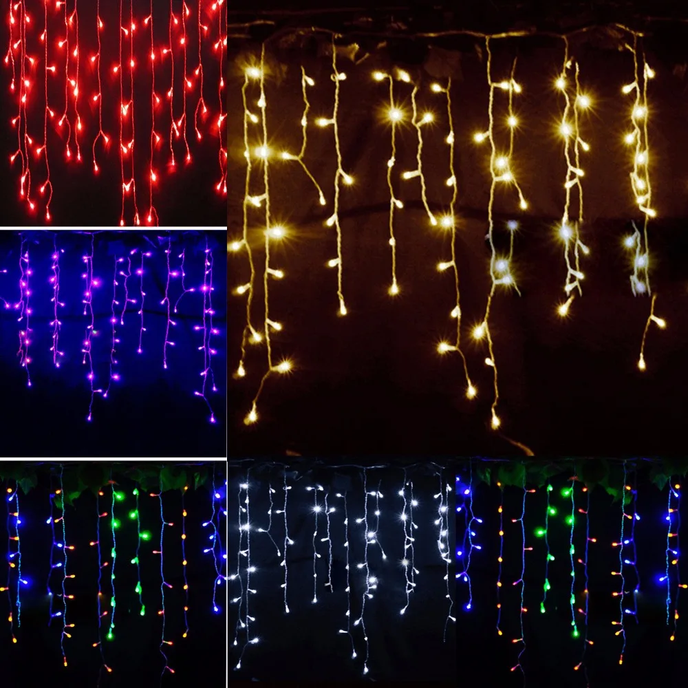 Hot 3.5 M 96 Led Wit Holiday Festival Gordijn Bruiloft Led String Strip Ijsbar Lamp Slingers Voor Party fairy Kerst