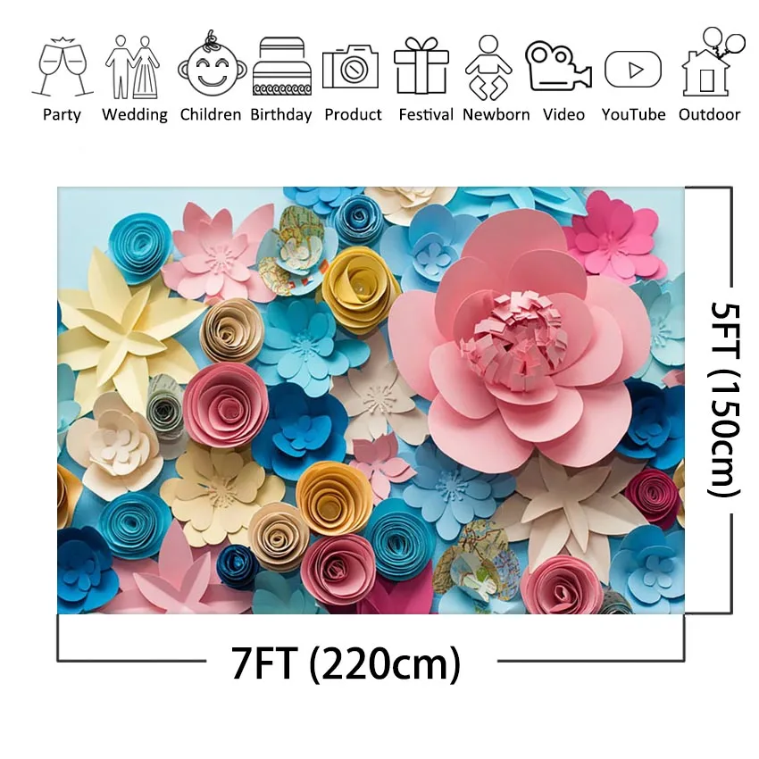 خلفيات للتصوير الفوتوغرافي على شكل زهرة ورقية لحديثي الولادة خلفية للتصوير الفوتوغرافي لدعائم استوديو التصوير الفوتوغرافي