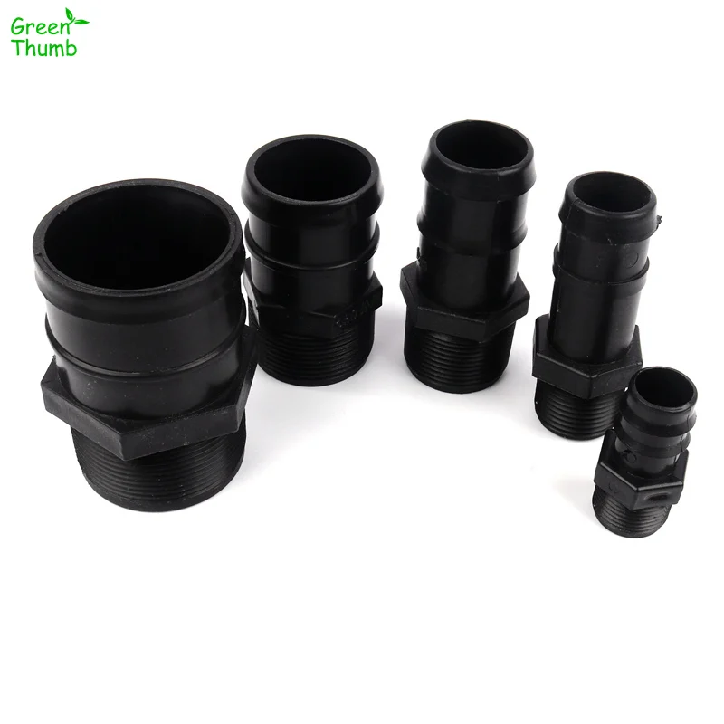 12pcs OutDiameter 25/32/40/50/63mm Soft Water Belt Male Thread Straight Connector Water Delivery Pipe Fittings Garden Irrigation