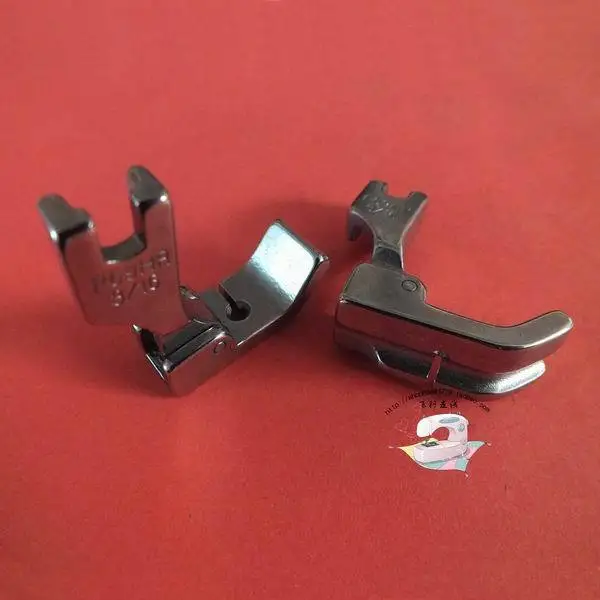 2pcs Industrial Sewing Machine Flat Car Sewing Machine Presser Foot Slot Width 5mm Presser Foot P69HR 3/16 HINGED PIPING FEET