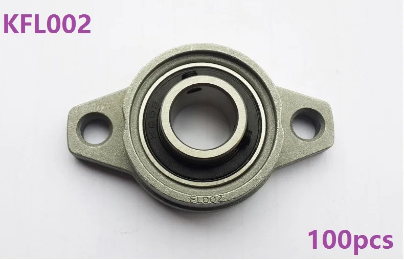 

100pcs/lot KFL002 FL002 15mm zinc alloy bearing units pillow block bearings 15 mm flange block bearing for CNC router