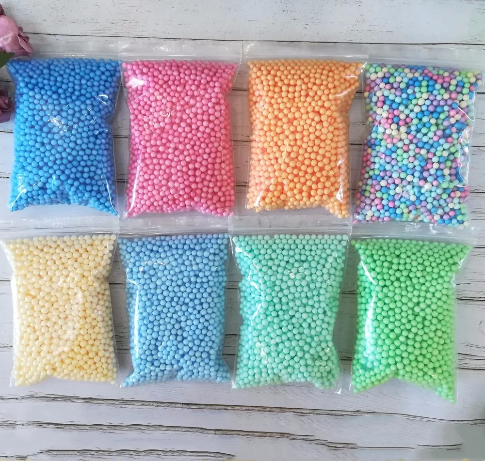 13g/bag 7-9mm Macarons Light Colours Pastel Foam Beads Colorful Polystyrene Foam Balls Styrofoam Mini Beads Balls For DIY Slime