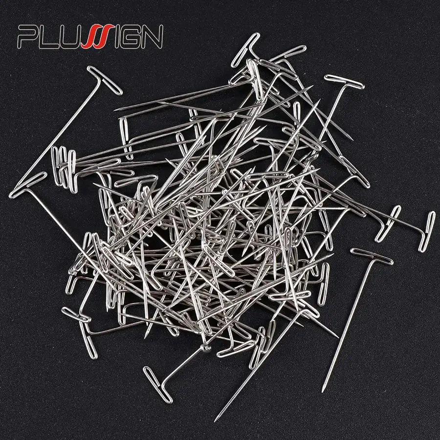 Plussign Wig T Pins 1.5 Inch For Holding Wigs Hair Extender Wig Making Blocking Knitting Modelling And Crafts 50Pcs T-Pins