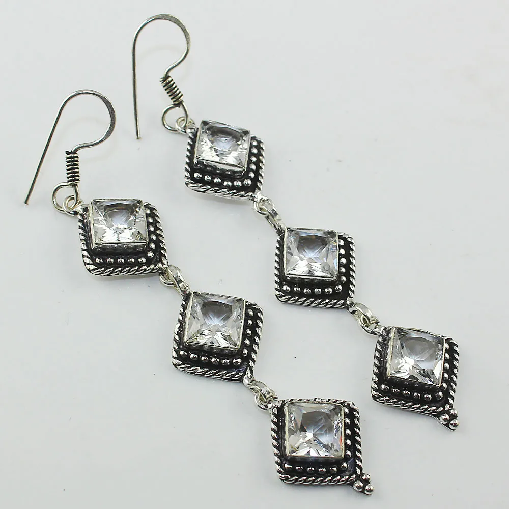 

Белые серьги Topas с серебряным покрытием из меди, 86 мм, E00887