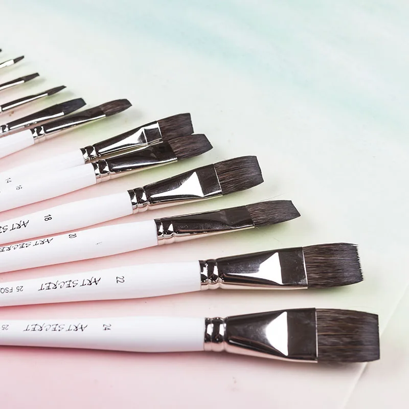 ArtSecret 1PC 25FSQ Hohe Qualität Eichhörnchen Haar Lange Holzgriff Messing Ferrule Aquarell Kunst Liefert Künstler Pinsel – Detail 7