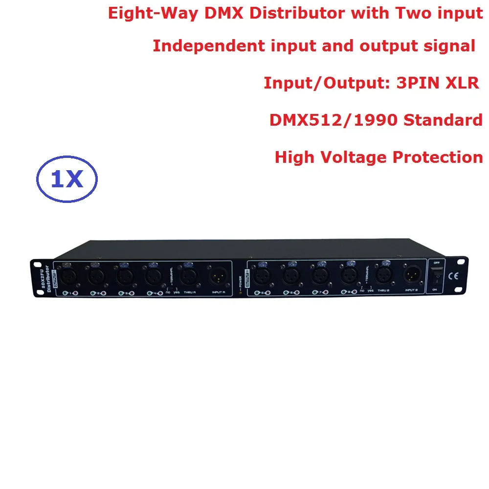 

Stage Light Controller DMX512 Splitter Light Signal Amplifier Splitter 8 Way DMX Distributor With Two Inputs For Stage Equipment