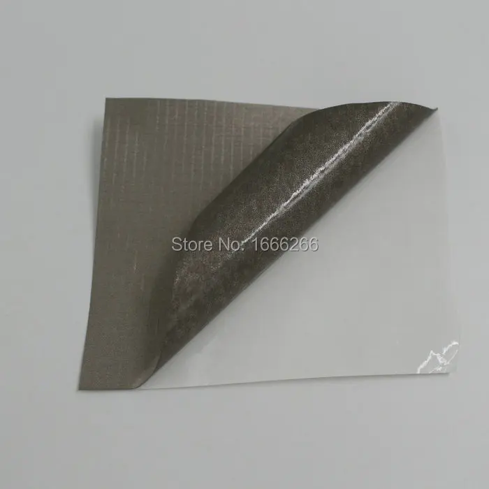 Nickel copper Plaid  grey Shielding Fabric with adhesive stickers for conductive cloth