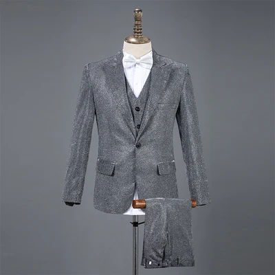 100%real mens stars glitter blend jacket, vest and pants full set/ tuxedo suit /event/evening/stage performance