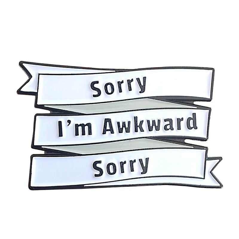 Introvert Enamel Pin  Sorry I'm Awkward Sorry pin