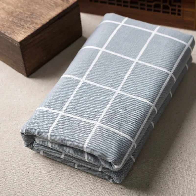 Exporting South Korea and Japan cotton linen grid cloth Zakka style linen tablecloth fabric