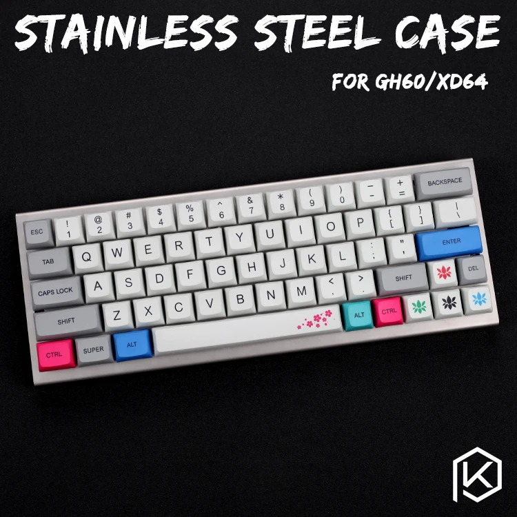 

stainless steel case for xd60 xd64 gh60 60% custom keyboard acrylic panels