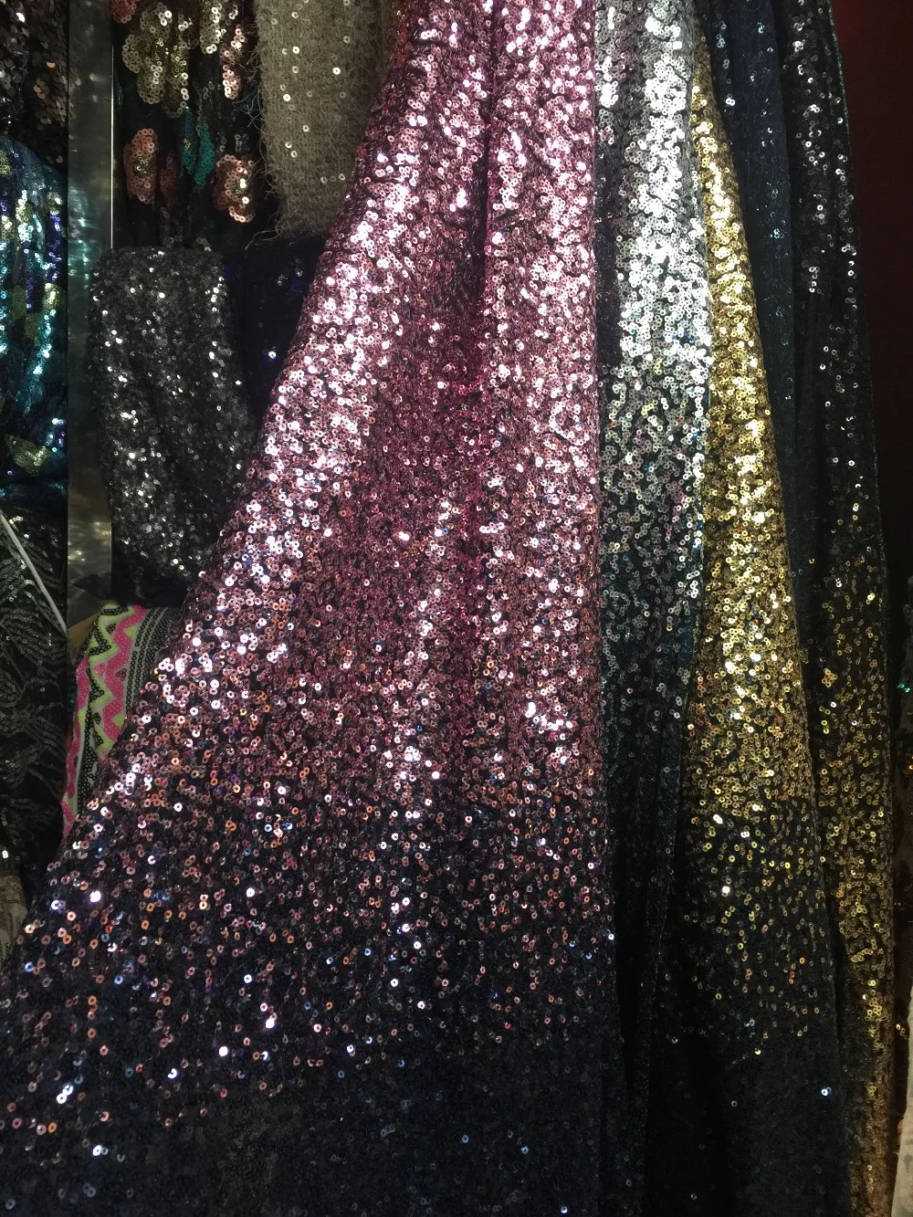 125-130cm ombre sequin fabric,gradient ramp sequin fabric,10 colors available, XERY-JM/QJ181022C