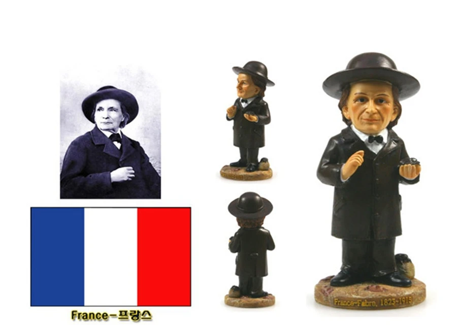 

France Henry Casimir Fabre Creative Resin Crafts World Celebrity Statue Tourism Souvenir Gifts Collection Home Decortion