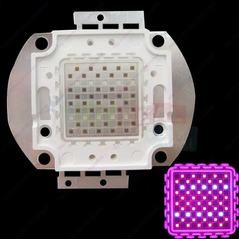 Imagem -01 - Red Mais 10 Pcs Azul Royal 450nm 4:1 Híbrido de Alta Potência Fonte de Luz Led para Planta Crescer Diy 50 w 40 Pcs 660nm red mais 10 pcs azul royal 450nm 41 hibrido de alta potencia fonte de luz led para planta crescer diy 50 w 40 pcs 660nm 01