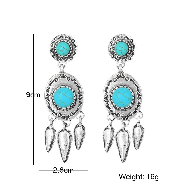 Banny Pink Ethnic Geometric Round Oval Waterdrop Statement Stud Earrings For Women Bohemia Stone Beads Tassel Earrings Brincos