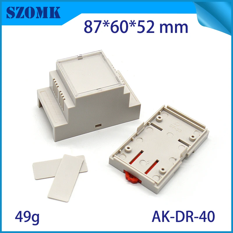 10 Pcs 87*60*52mm szomk hot selling din rail plastic box for electronics enclosure power supply customizable instrument box