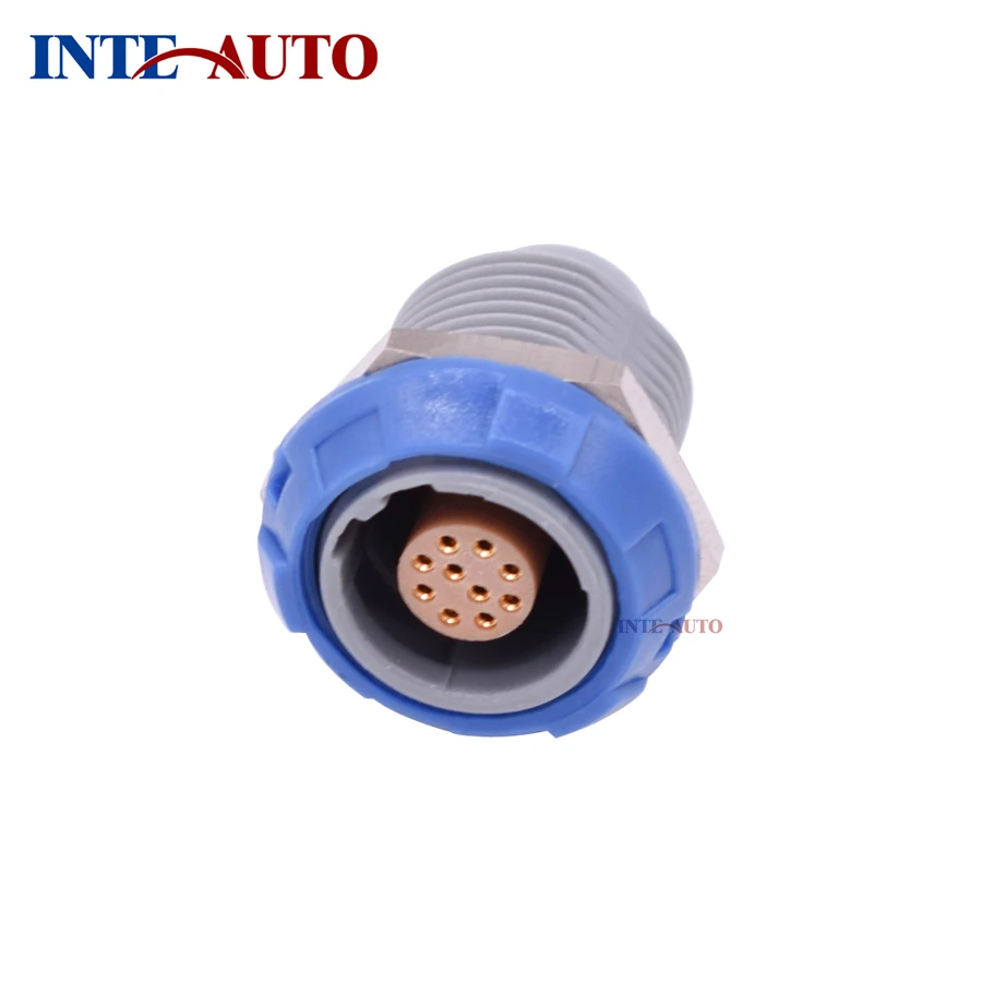 Plastic circular socket receptacle medical female connector,10 pins M14 1P series 1 key 2 keys