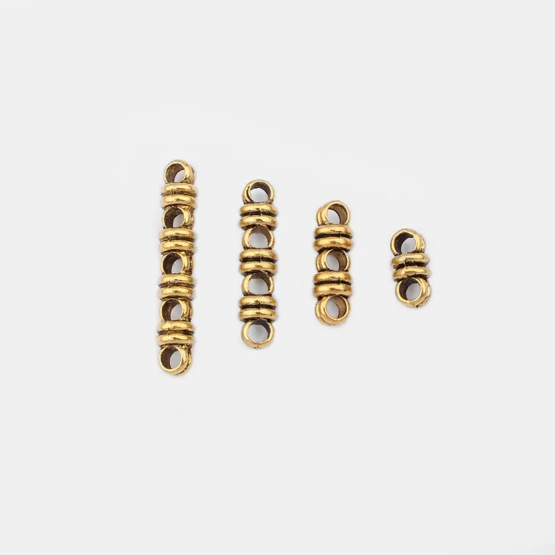 10pcs Bronze/Gold/Silver Color 2/3/4/5 Holes Slider Spacer Beads Connectors For 3mm Round Cord Jewelry DIY Making Findings