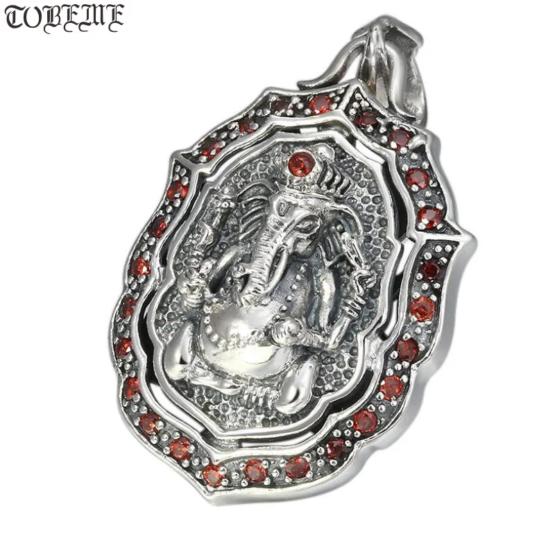 Handmade 925 Silver Ganesha Buddha Pendant vintage thai silver fortune buddha amulet pendant pure silver buddha pendant man gift