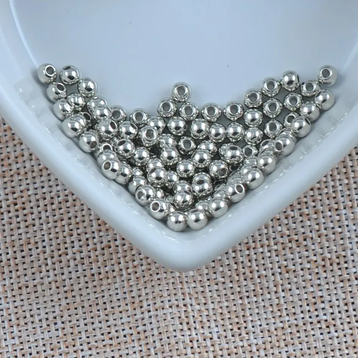 4mm 500pcs Gold/Silver Plated CCB Round Seed Spacer Beads For Jewelry making DIY YKL0079X
