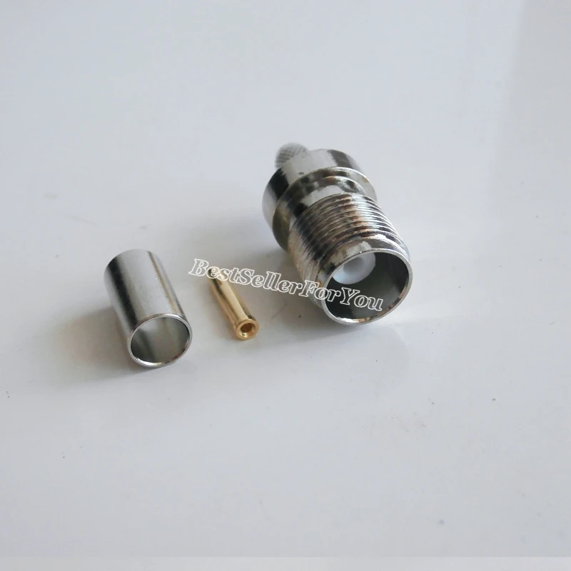 5Pcs TNC female Jack crimp for RG58 RG142 LMR195 RG400 cable straight RF Connector