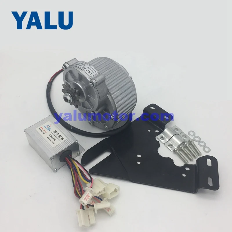 24V 36V 250W High Quality Electric Geared Reduction Brush Motor and Controller MY1018 Unitemotor Economic DIY Ebike DC Motor Kit