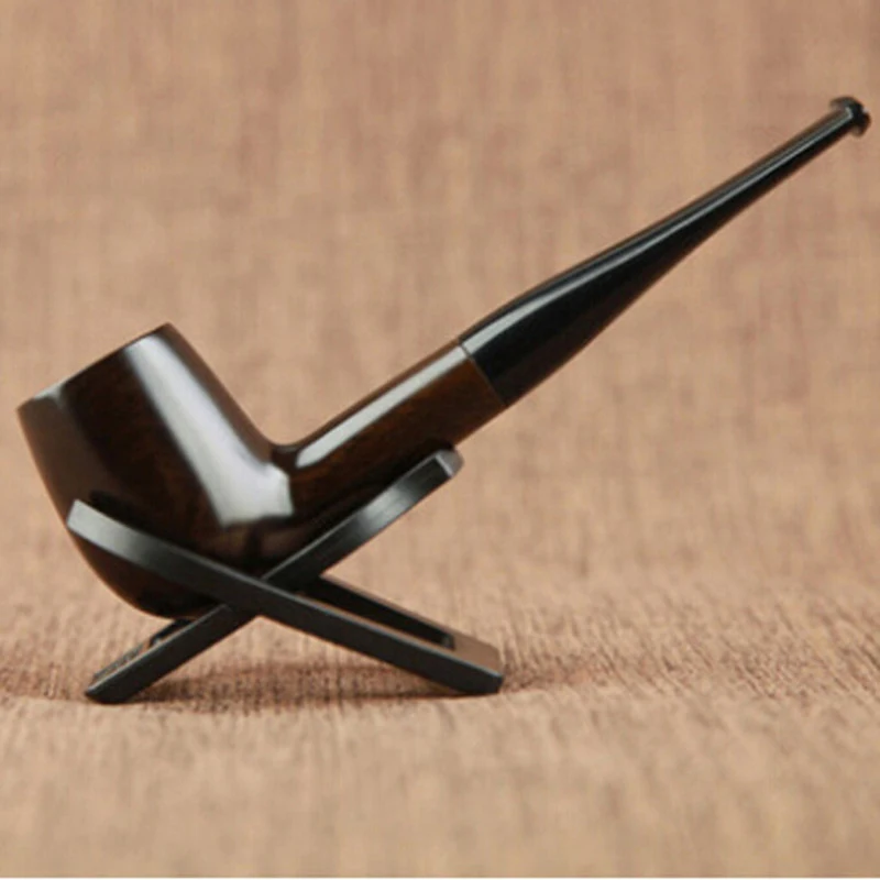 1 Pieces High-grade Ebony Pipe Long Wood Smoking Pipes Wooden Pipe Cigar Gifts Smoke Supplies Wood Pipes for Smoking