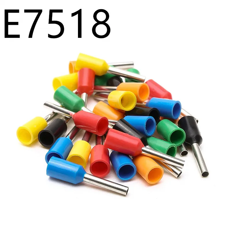 - 100pcs E7518 tube type terminal tubular terminal pin terminal blocks Sheath needle terminal