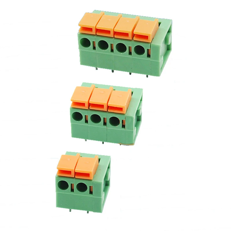 5.08 mm pitch 3 Poles Spring Crimping Terminal Blocks Horizontal Wiring ( 40 units a pack)