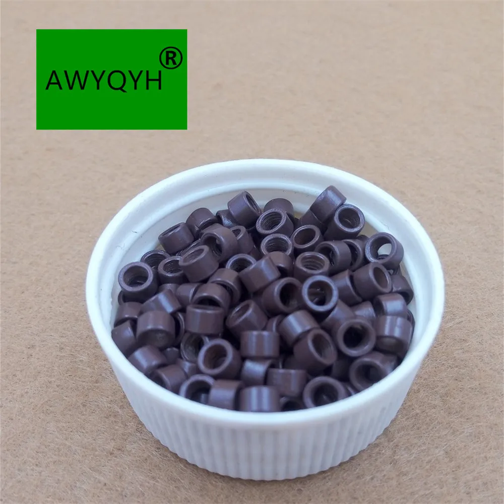 10000pcs 4mm 4.0mm  Aluminium Hair Extension Micro rings Microlinks Beads Links with Screws  1# black