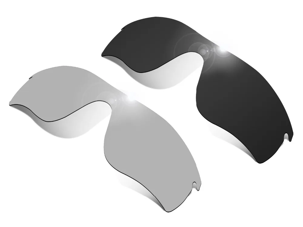 

Glintbay 2 Pieces Polarized Sunglasses Replacement Lenses for Oakley RadarLock Path Stealth Black and Silver Titanium