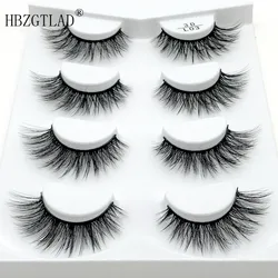 4 Pairs Natural False Eyelashes Fake Lashes Long Makeup 3d Mink Lashes Eyelash Extension Mink Eyelashes For Beauty