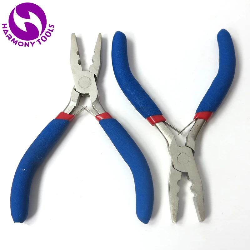 HARMONY 1 Pieces Mini Blue Hair Pliers with 2 Holes Micro Ring Hair Extension Plier for Euro Copper Tubes Style 13