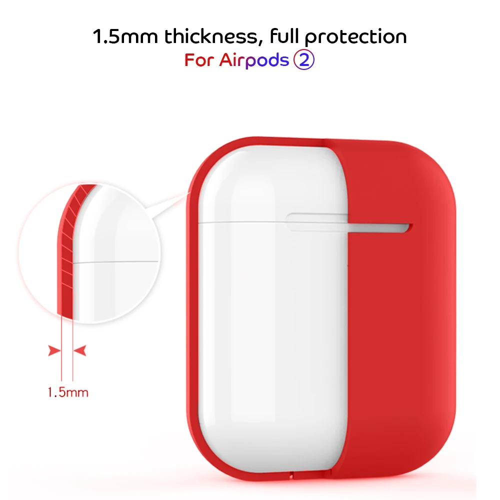 Earphone Case For Apple AirPods 2 1 Silicone Cover Wireless Bluetooth Headphone Air Pods Pouch Protective For AirPod Silm Case