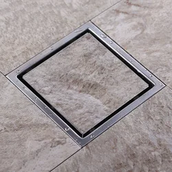 Tile Insert Square Floor Waste Grates Bathroom Shower Drain 110 x 110 or 150x 150MM,304 Stainless steel