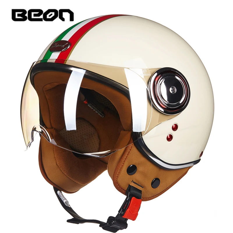 ECE Classic flag BEON motocross half face Helmet motorcycle MOTO electric bicycle safety headpiece B110B