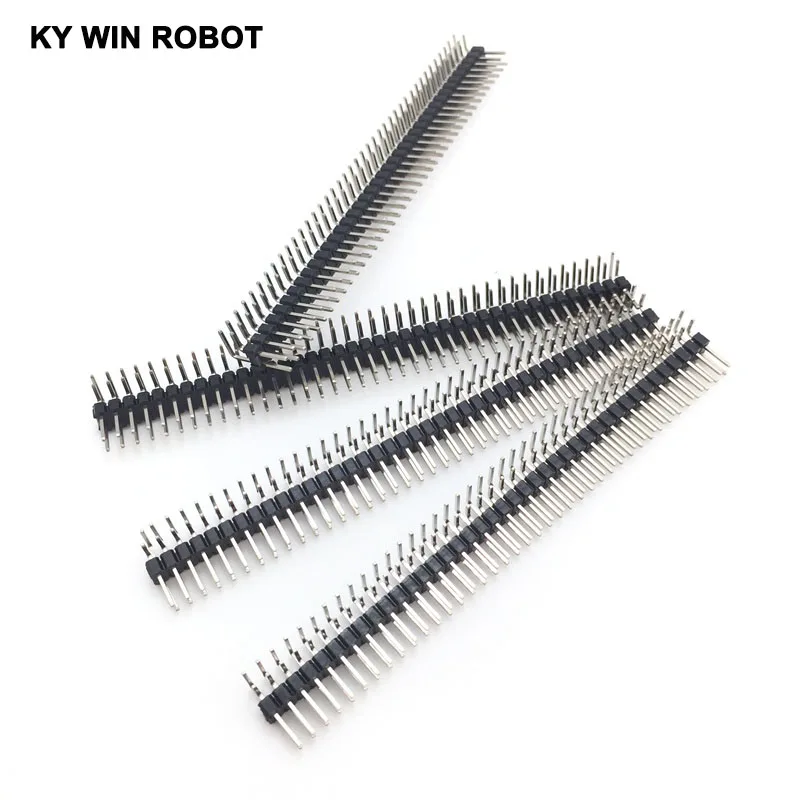 10 pz/lotto 90 gradi 2.54mm 2 x40p connettore maschio Pin ad ago curvo a doppia fila