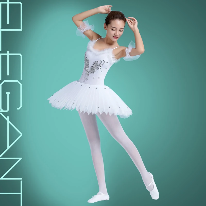 The New Adult Dance Ballet Skirt Clothes Body Sling Skirt White Tutu Little Swan Costume Dance Dresses  Dance Wear  Clothing T-8