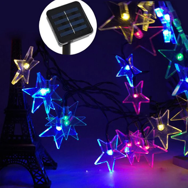 Solar Lamp Stars Waterproof Solar Garlands Outdoor Solar Lights Lamp solar Christmas Party Garden Decoration String Strip Lights