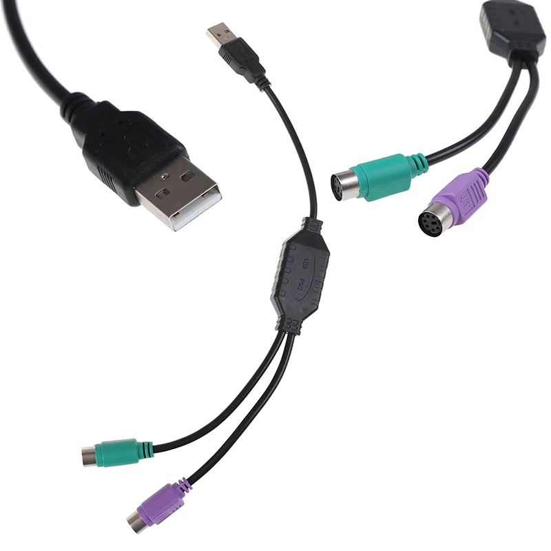 New 1PC USB Male To PS/2 PS2 Female Converter Cable Cord Converter Adapter Keyboard  Drop Ship