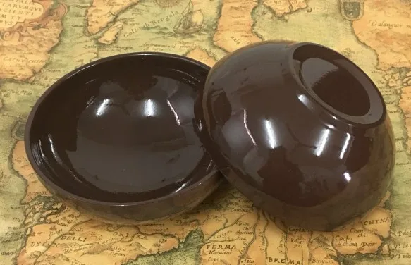 Water from Above Bowls (Brown,Dia 13.5*H5.5cm) Magic Tricks Stage Illusion Gimmick Props Comedy Empty Double Bowl of Water Magie