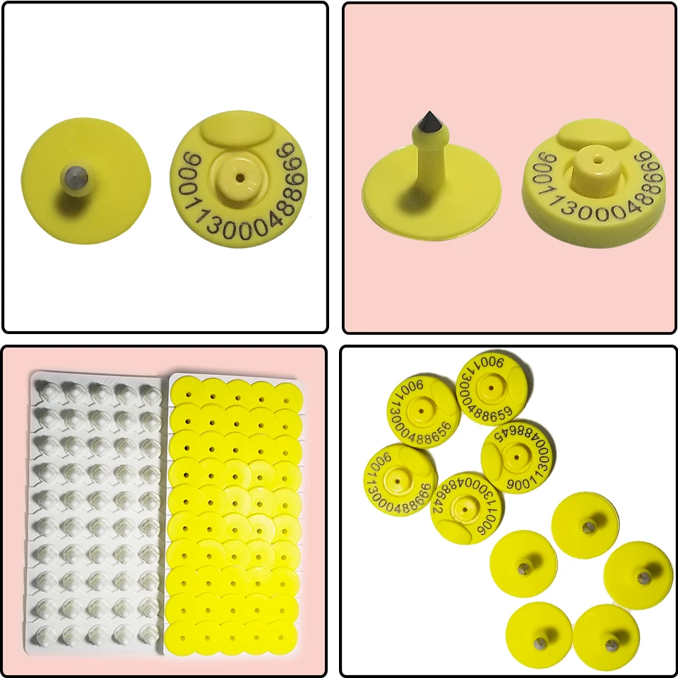 돼지 염소 양 버팔로 암소 동물 귀걸이, 가축 식별용, 내구성 있는 수동 TPU, FDX-B RFID EID 귀 태그, 134.2kHz 